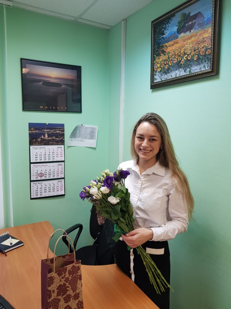 Elizaveta Medvedeva, BD Associate, celebrates her birthday at GCT office in Russia